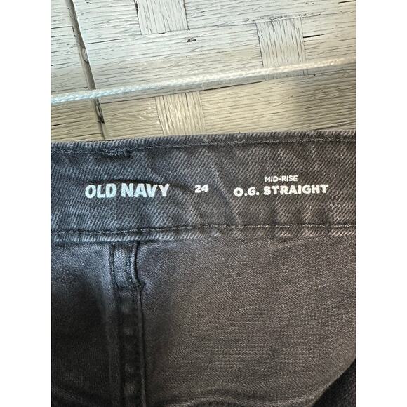 Old Navy women’s black jeans mid rise OG straight casual denim Goth plus size - Picture 3 of 11